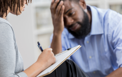 Man at Counseling Appointment